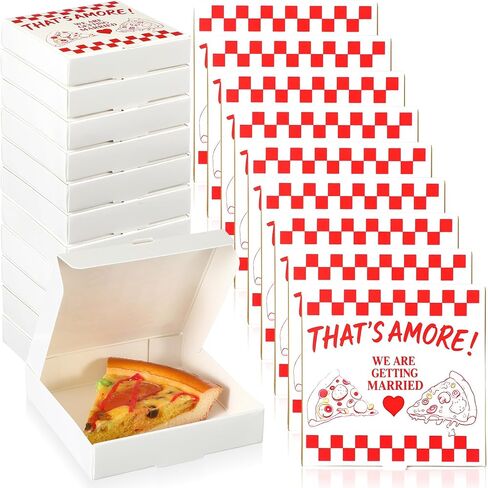 Honeydak 50 Pcs Wedding Mini Pizza Box Square Cardboard Pizza Box Small Cookie Boxes for Wedding Celebrations Party Favors(3.5 x 3.5 x 0.78 Inches) in Kuwait
