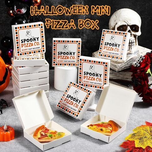 Honeydak 50 Pcs Wedding Mini Pizza Box Square Cardboard Pizza Box Small Cookie Boxes for Wedding Celebrations Party Favors(3.5 x 3.5 x 0.78 Inches) in Kuwait