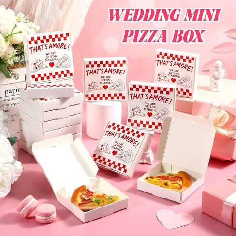 Honeydak 50 Pcs Wedding Mini Pizza Box Square Cardboard Pizza Box Small Cookie Boxes for Wedding Celebrations Party Favors(3.5 x 3.5 x 0.78 Inches) in Kuwait