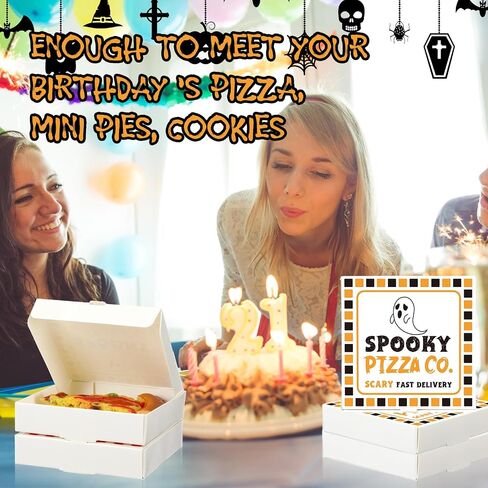 Honeydak 50 Pcs Wedding Mini Pizza Box Square Cardboard Pizza Box Small Cookie Boxes for Wedding Celebrations Party Favors(3.5 x 3.5 x 0.78 Inches) in Kuwait