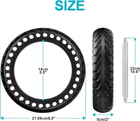 50/75-6.1 Scooter Tire, 2pcs 8 1/2 x2 Solid Tires, Replacement Wheel Compatible with All 8.5inch Scooter Tires in Kuwait