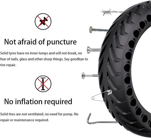 50/75-6.1 Scooter Tire, 2pcs 8 1/2 x2 Solid Tires, Replacement Wheel Compatible with All 8.5inch Scooter Tires in Kuwait