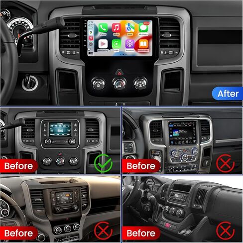 Radio for Dodge Ram 1500 2500 3500 2013 2014 2015 2016 2017 2018 2019 w/Manual AC Car Stereo Upgrade Dash Kit, 8-Core 2+32GB Android 13 9" Touch Screen with Car-Play Android Auto in Kuwait