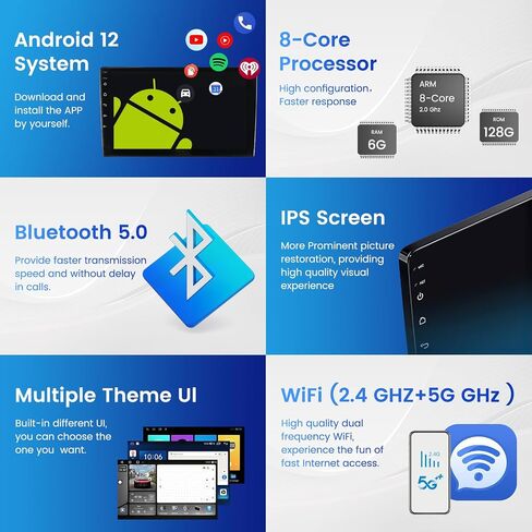 Radio for Dodge Ram 1500 2500 3500 2013 2014 2015 2016 2017 2018 2019 w/Manual AC Car Stereo Upgrade Dash Kit, 8-Core 2+32GB Android 13 9" Touch Screen with Car-Play Android Auto in Kuwait