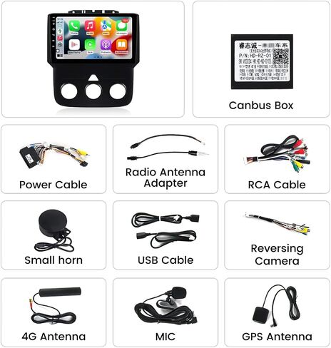 Radio for Dodge Ram 1500 2500 3500 2013 2014 2015 2016 2017 2018 2019 w/Manual AC Car Stereo Upgrade Dash Kit, 8-Core 2+32GB Android 13 9" Touch Screen with Car-Play Android Auto in Kuwait