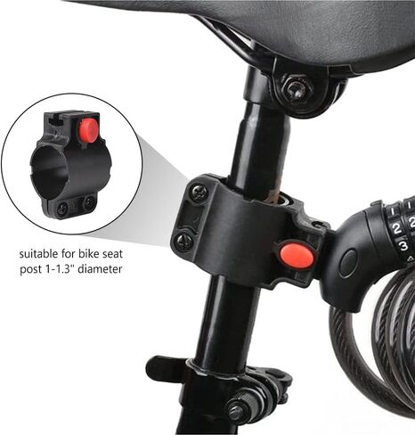 Bike Cable Lock- 4 Digit Conbination, 4 Feet Steel Bike Lock, Resettable Coiling Bicycle Lock, Anti-Theft Accessories for Mountain Bike, Road Bike, Electric Bicycle, Kids Scooter 1/2" Diameter in Saudi Arabia