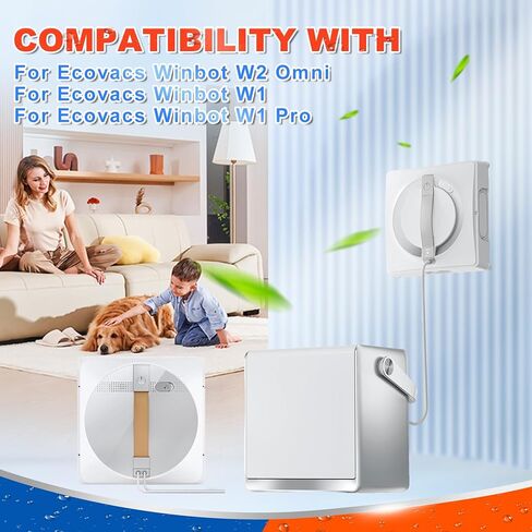 8 COUNT CONTER CLEANING RACK متوافق مع ecovacs WINBOT W2 OMNI ، W1 ، W1 Pro Window Vacuum Robot ، Assable W2 Assable W2 Cloth W1 Pad Pad Accessories in Kuwait