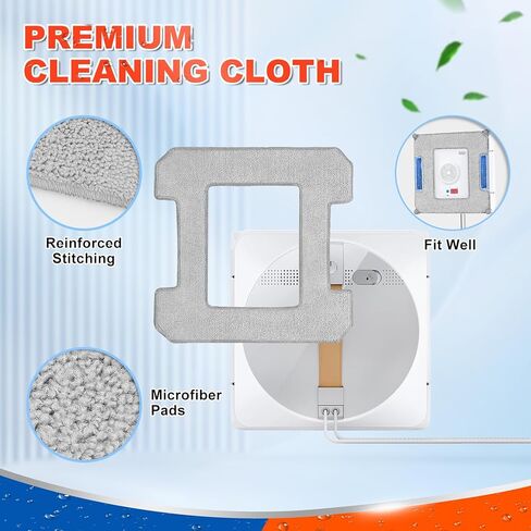 8 COUNT CONTER CLEANING RACK متوافق مع ecovacs WINBOT W2 OMNI ، W1 ، W1 Pro Window Vacuum Robot ، Assable W2 Assable W2 Cloth W1 Pad Pad Accessories in Kuwait