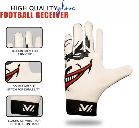 Enemio Football Gloves Adult Men, Youth Kids Football Gloves with Super Sticky Grip, Receiver Glove Ideal for Boys Ages 8–12 and Up in Saudi Arabia