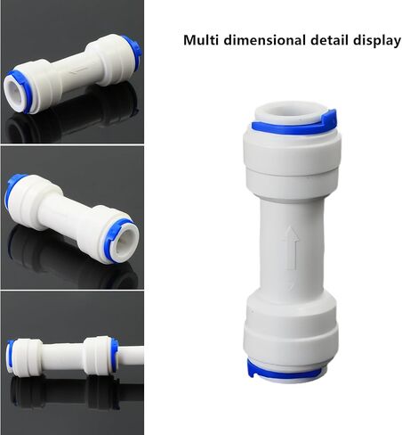 3/8" PE Hose OD Check Valve with Push-In Quick-Connect to Prevent Backflow for RO Reverse Osmosis Water Filter Plastic Fitting, Beverage Dispenser & Water Filtration/Purification Systems (3PCS) in Saudi Arabia