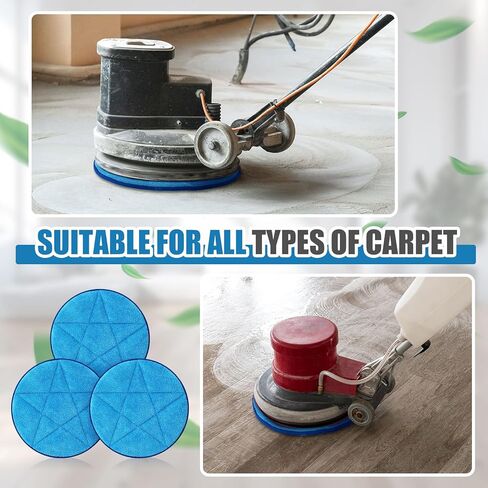 Tioncy 6 Pcs 17 Inch Commercial Microfiber Carpet Bonnet Mopping Buffing Pad Cleaning Scrubber Brush Carpet Bonnets Pads Grade Rug Scrubber Abrasion and Absorbency Replacement Supplies in Kuwait