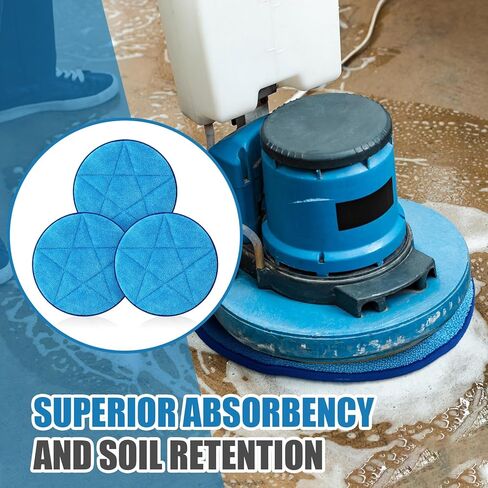 Tioncy 6 Pcs 17 Inch Commercial Microfiber Carpet Bonnet Mopping Buffing Pad Cleaning Scrubber Brush Carpet Bonnets Pads Grade Rug Scrubber Abrasion and Absorbency Replacement Supplies in Kuwait