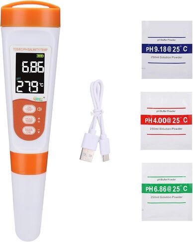 hygger Digital pH Meter, High Accuracy 5-in-1 TDS EC PH Salt Temperature Water Tester, PH Pen with 0-14 PH Measurement Range for Drinking Water, Hydroponics, Pool, Aquarium and Lab in Saudi Arabia