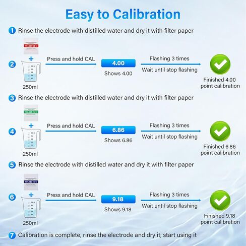 hygger Digital pH Meter, High Accuracy 5-in-1 TDS EC PH Salt Temperature Water Tester, PH Pen with 0-14 PH Measurement Range for Drinking Water, Hydroponics, Pool, Aquarium and Lab in Saudi Arabia