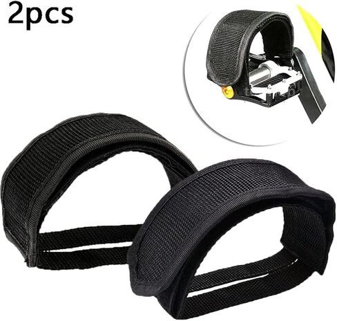 2 Pcs Black Beam Strap Pedal Straps Cycling Kids Bike Foot Pedal Straps Toe Clips Straps Tape for Fixed Gear Bike Pedals and Cleats Parts in Saudi Arabia