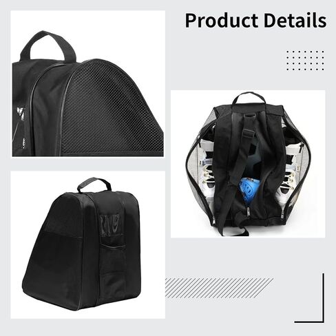 Inline Skate Storage Bag With 3-Layer Design, Mesh Ventilation, Large Capacity For Skating Gear, Multi-Carry Bag For Youth & Adult Skates in Saudi Arabia