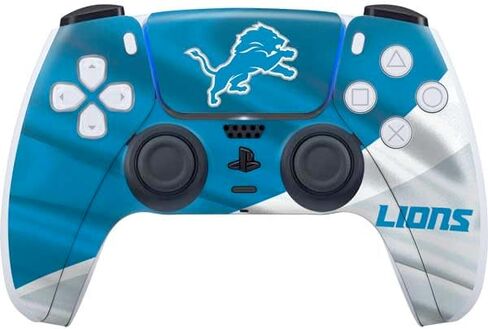 Skinit Decal Gaming Skin Compatible with PS5 Controller - Officially Licensed NFL Detroit Lions Black & White Design in Kuwait