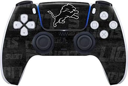 Skinit Decal Gaming Skin Compatible with PS5 Controller - Officially Licensed NFL Detroit Lions Black & White Design in Kuwait