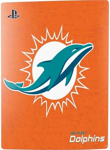 Skinit Decal Gaming Skin Compatible with PS5 Digital Edition Console - Officially Licensed NFL Miami Dolphins Black & White Design in Saudi Arabia
