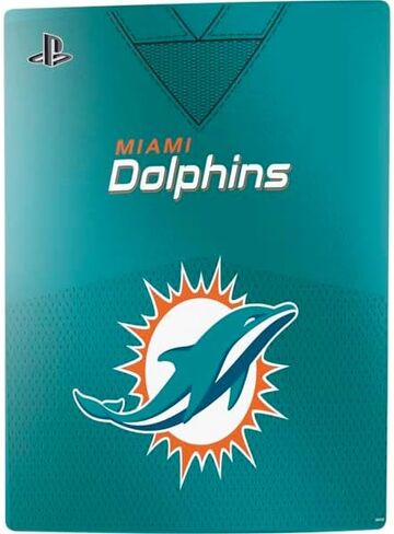 Skinit Decal Gaming Skin Compatible with PS5 Digital Edition Console - Officially Licensed NFL Miami Dolphins Black & White Design in Saudi Arabia