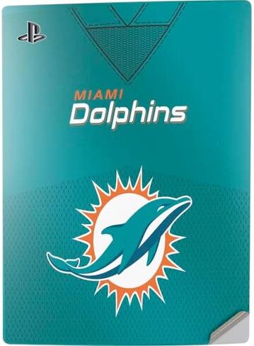 Skinit Decal Gaming Skin Compatible with PS5 Digital Edition Console - Officially Licensed NFL Miami Dolphins Black & White Design in Saudi Arabia