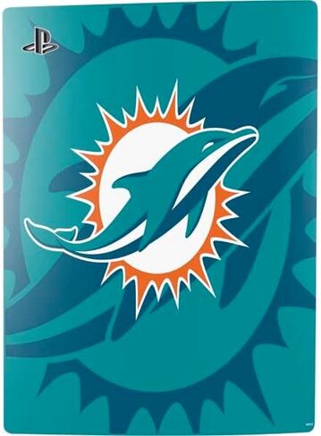 Skinit Decal Gaming Skin Compatible with PS5 Digital Edition Console - Officially Licensed NFL Miami Dolphins Black & White Design in Saudi Arabia