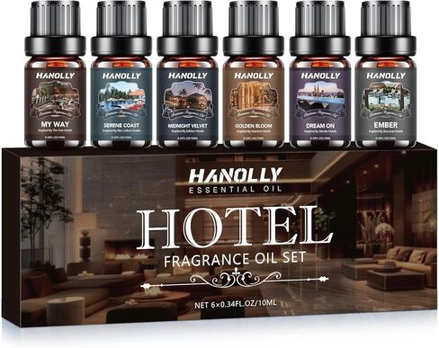 Essential Oils Set, Men Scents Fragrance Oil Aromatherapy Essential Oils Kit for Diffuser (6x10ML) - Sandalwood, Cedar, Leather, Sweet Tobacco, Rum, Cologne Aromatherapy Oils for Men in Kuwait