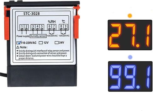 LED Digital Thermostat for Incubator Temperature Controller Thermoregulator Relay Heating Cooling 12V 24V 220V(STC-3028 110-220V) in Saudi Arabia