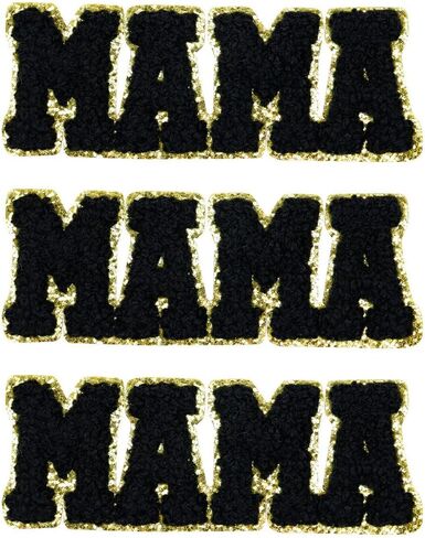 Mama Iron on Patch Girl Chenille Letters Patches Mom Mom Datesive Patches for Hats و Backpack و Bags on Mother's (Red) in Kuwait