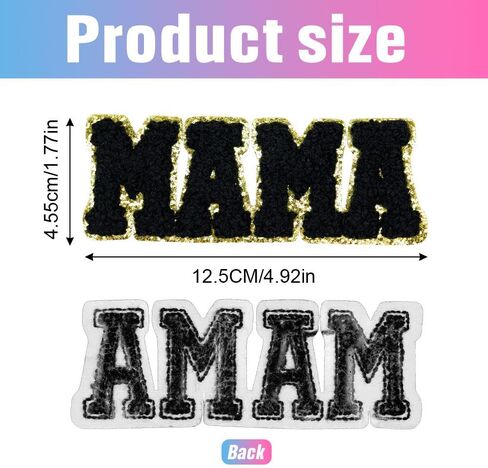 Mama Iron on Patch Girl Chenille Letters Patches Mom Mom Datesive Patches for Hats و Backpack و Bags on Mother's (Red) in Kuwait