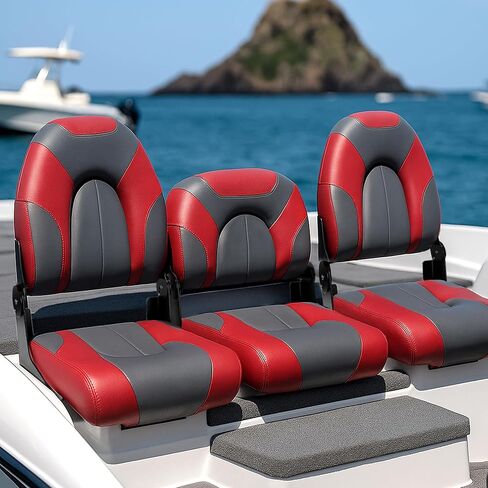 NORTHCAPTAIN Deluxe 52" Bass Boat Seat 3 PCS Folding Fishing Boat Seat,Stainless Steel Screws Included in Kuwait