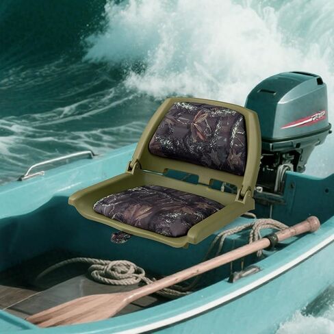 Goplus Boat Seats, Molded Low Back Fishing Boat Chairs, Marine-Grade PVC Cushion Pad for Back & Seat, 5 Bolts Included, Flip-up Jon Boat Seats, Bass Boat Cabin Seating (2 Packs-Gray Strip) in Saudi Arabia