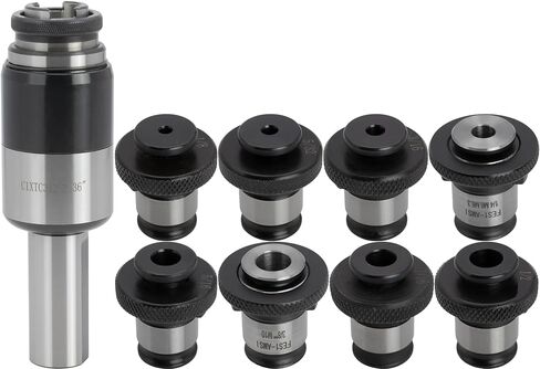 CME CAT 40 Taper Quick-Change Floating (Tension/Compression) Tap Holder Set, with 8 pcs Collets for #5 to 1/2" ANSI Taps, Quickly Ejectable Tap Collets, Ensures Thread Alignment in Saudi Arabia