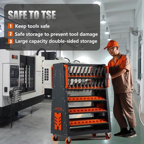 CAT40 CNC Tool CART-100 CAP ، عربات CNC ذات 5 مستويات مع عجلات ， 40 حامل أداة Taper ، حامل أداة Mobile CNC ، منظم أدوات CNC ، حامل أدوات CAT 40 مجموعة لمخزن المخزن. in Kuwait