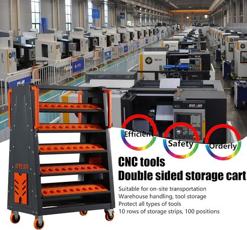 CAT40 CNC Tool CART-100 CAP ، عربات CNC ذات 5 مستويات مع عجلات ， 40 حامل أداة Taper ، حامل أداة Mobile CNC ، منظم أدوات CNC ، حامل أدوات CAT 40 مجموعة لمخزن المخزن. in Kuwait
