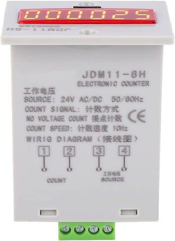 JDM11-6H LED Display Digital Counter, AC/DC24V 6 Digits Electronic Digital Display Counter Relay No Voltage Counter in Saudi Arabia