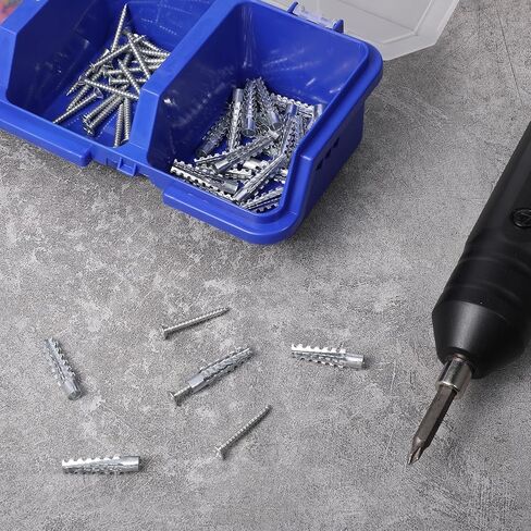 60 Pcs M6 Metal Anchors with Screws, Tree Shaped Steel Hollow Wall Anchor Metal Expansion Anchors for Drywall Expansion Bolt for Drywall Loose Hinge Hole Repair Kit for Concrete and Plaster Wall in Saudi Arabia