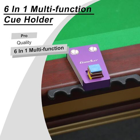 6 In 1 Portable Weighted Pool Cue Holder, chalk holder, billiard cue tip tool, Purple in Kuwait