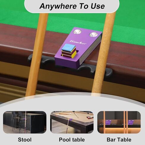 6 In 1 Portable Weighted Pool Cue Holder, chalk holder, billiard cue tip tool, Purple in Kuwait