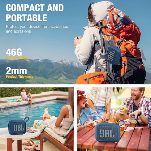 علبة تغطية السيليكون Facmogu لـ JBL GO 4 ، علبة حمل سفر محمولة مع غطاء مضاد للغطاء ، ومقاومة للماء للبشرة الناعمة المتوافقة مع GO 4 SPEALER SILICONE PRECTECTION (NAVY PLUE) in Kuwait