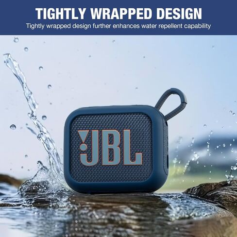 علبة تغطية السيليكون Facmogu لـ JBL GO 4 ، علبة حمل سفر محمولة مع غطاء مضاد للغطاء ، ومقاومة للماء للبشرة الناعمة المتوافقة مع GO 4 SPEALER SILICONE PRECTECTION (NAVY PLUE) in Kuwait