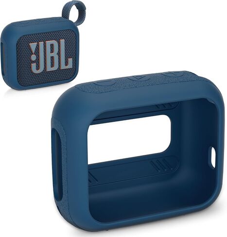 علبة تغطية السيليكون Facmogu لـ JBL GO 4 ، علبة حمل سفر محمولة مع غطاء مضاد للغطاء ، ومقاومة للماء للبشرة الناعمة المتوافقة مع GO 4 SPEALER SILICONE PRECTECTION (NAVY PLUE) in Kuwait