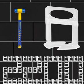 Pro-Grade 1/32" Tile Leveling System Clips 2200pcs - Dual-Purpose Leveler Spacer for Ceramic & Stone Tiles, Prevents Tile Lippage with Precision Gap Control, Effortless DIY Installation(2200, 1/32) in Saudi Arabia
