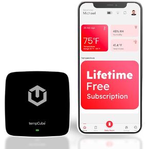 WiFi Temperature & Humidity Sensor | Connects 2.4 GHz – Real-Time 24/7 Monitoring | No Subscription | Data Logger | Unlimited Text/Email Alerts | Ideal for Freezer, Medical & Food Storage in Saudi Arabia