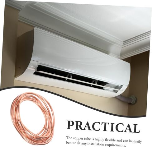 Amosfun 2M Copper Tubing for Refrigeration Long Soft Copper Coil Excellent Thermal Conductivity for Air Conditioning Systems and Easy to Install Versatile Use Hvac in Saudi Arabia