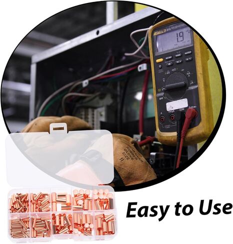PRETYZOOM 250Pcs Copper Connecting Tubes Wire Joint Connectors for Electrical Wiring Compact Design for Stable Performance Suitable for Various Wiring Needs in Saudi Arabia