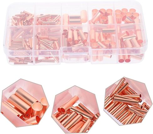 PRETYZOOM 250Pcs Copper Connecting Tubes Wire Joint Connectors for Electrical Wiring Compact Design for Stable Performance Suitable for Various Wiring Needs in Saudi Arabia
