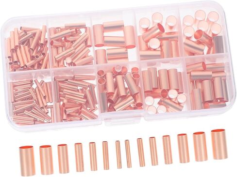aboofan 250pcs النحاس التوصيل أنابيب أنبوب مفصل الأسلاك المدمجة للاتصالات الكهربائية الموثوقة أنابيب النحاس الحرارية العالية لـ AWG in Saudi Arabia