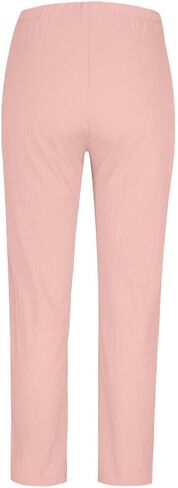 Women's Straight Leg Casual Pants Summer Lightweight Elastic High Waist Lounge Beach Palazzo Trousers with Pockets in Kuwait