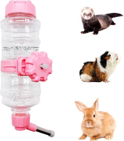 16.7oz Guinea Pig No Drip Water Bottle,Rabbit Hanging Leakproof Water Dispenser,Bunny Automatic Feeder,Ferret Cages Crate Accessories for Bunny Chinchilla Hedgehog Squirrels (Green) in Saudi Arabia
